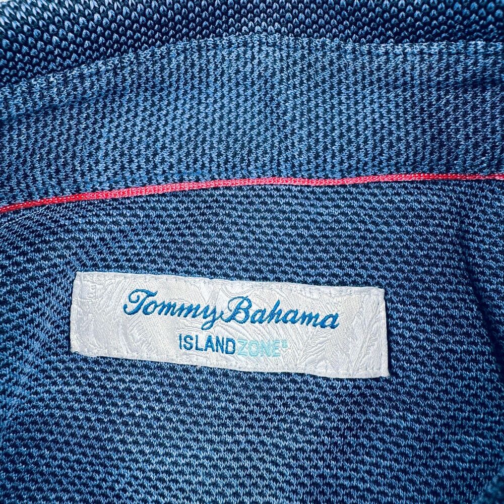 Tommy Bahama Men's Island Zone Blue Textured Short Sleeve Polo Shirt Size Medium - Picture 5 of 12